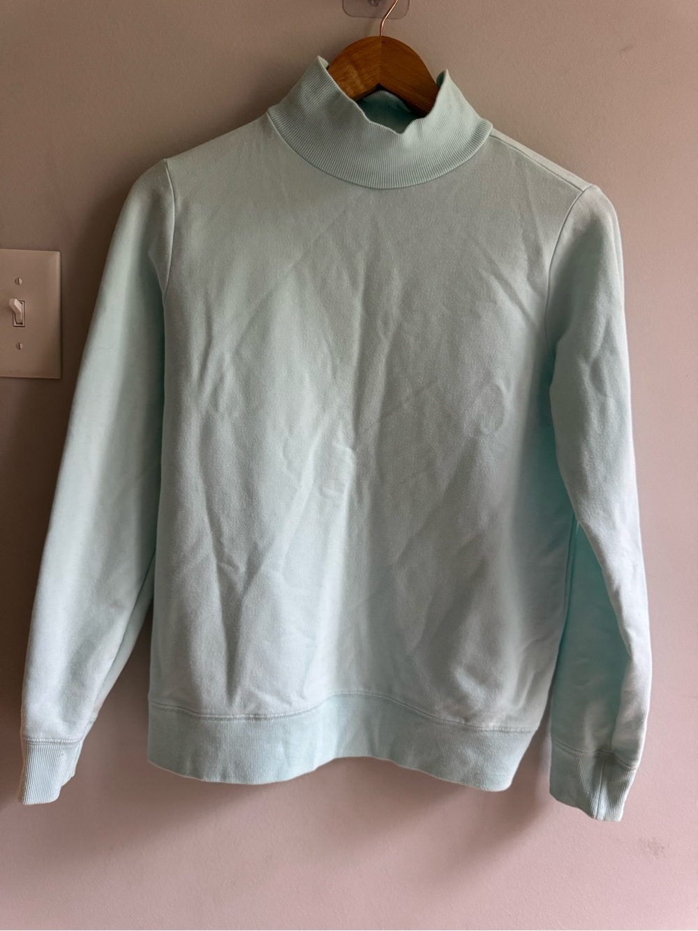Lands' End womens Mint Turtleneck Sweater Classic minimal sleek